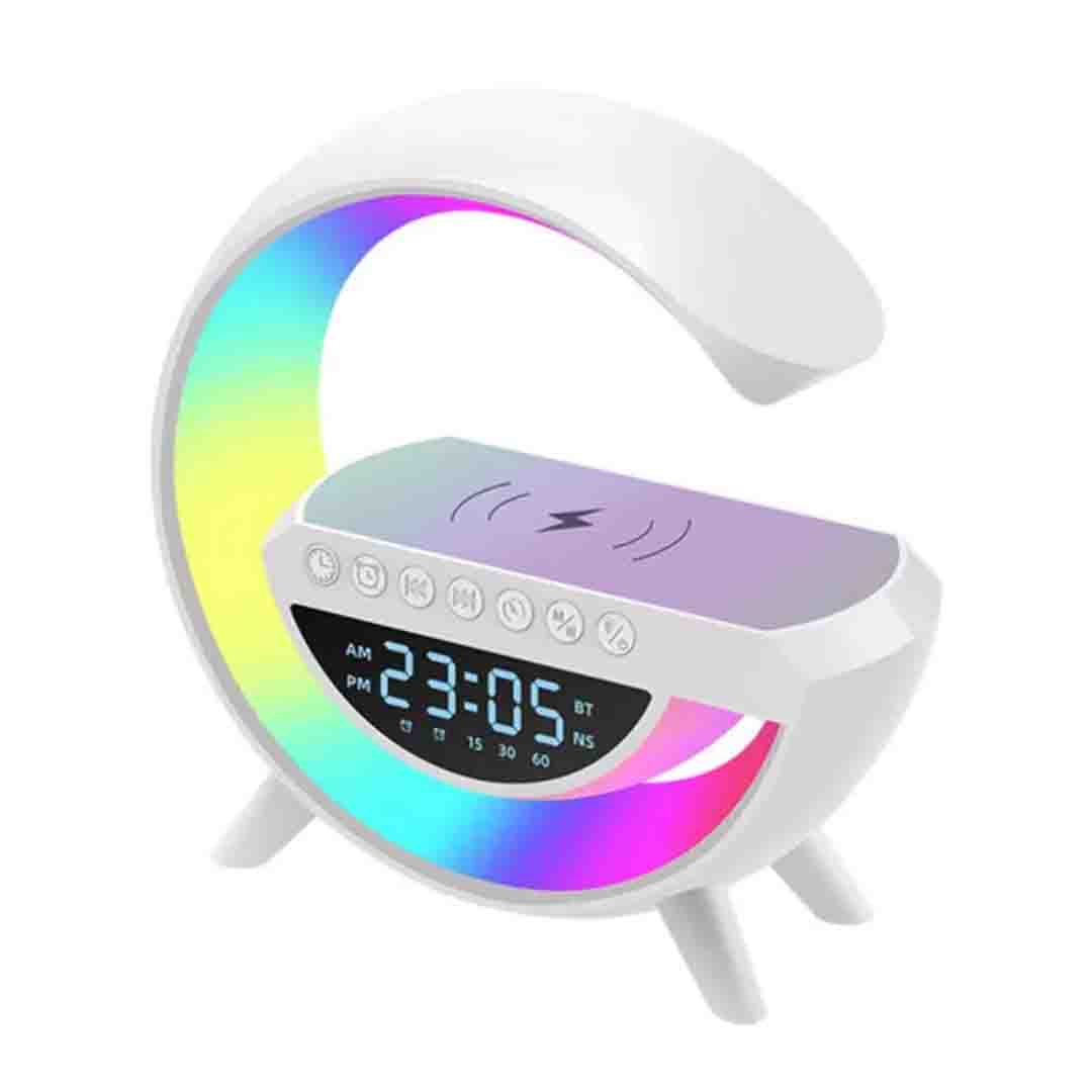 Boxa Bluetooth Multifunctionala 3 in 1, Lampa LED RGB, Boxa Bluetooth, Incarcator Telefon Wireless, Lumina RGB, Alb