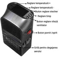 Aeroterma portabila de 900W, 2 Niveluri Temperatura, Display Digital, Telecomanda