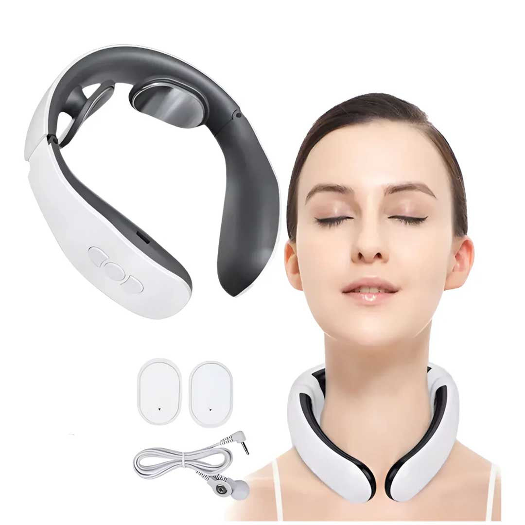 Aparat Masaj Cervical, cu Impulsuri Electromagnetice, 4 Moduri de Masaj, 15 Nivele