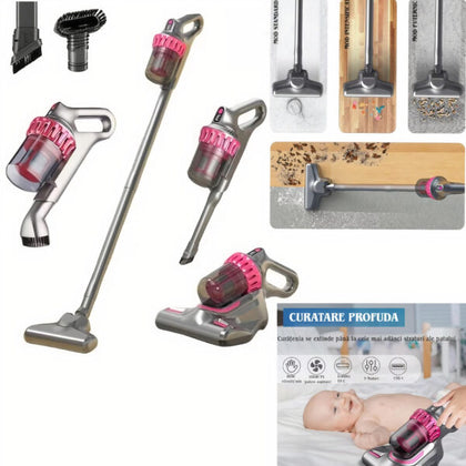 Aspirator Vertical 117cm Portabil 4 in 1 Fara Fir, Sterilizare UV cu Accesorii Incarcare USB