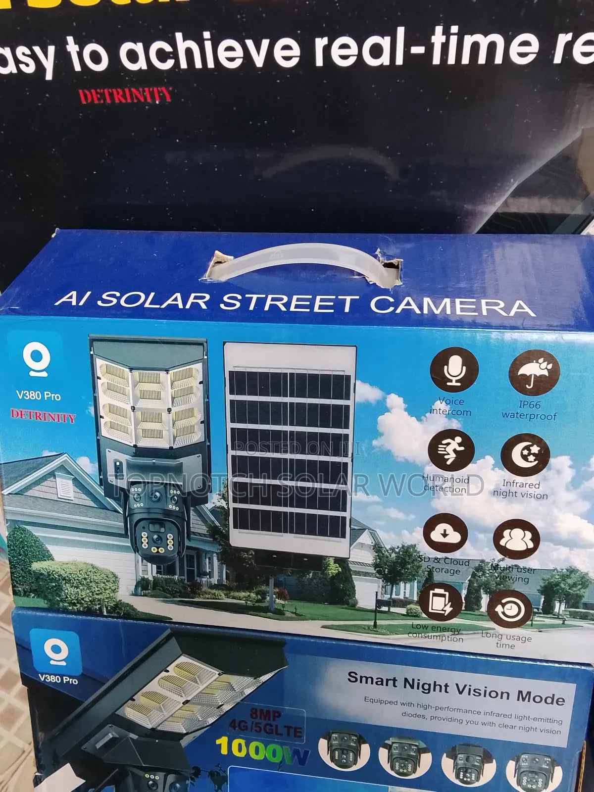 Lampă stradală cu cameră solară 4G