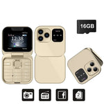 Telefon de buzunar pliabil Flip Phone 4.5 cm i16 Pro, Dual SIM, camera, Bluetooth MP4