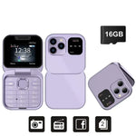 Telefon de buzunar pliabil Flip Phone 4.5 cm i16 Pro, Dual SIM, camera, Bluetooth MP4