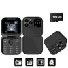 Telefon de buzunar pliabil Flip Phone 4.5 cm i16 Pro, Dual SIM, camera, Bluetooth MP4