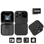 Telefon de buzunar pliabil Flip Phone 4.5 cm i16 Pro, Dual SIM, camera, Bluetooth MP4