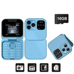 Telefon de buzunar pliabil Flip Phone 4.5 cm i16 Pro, Dual SIM, camera, Bluetooth MP4