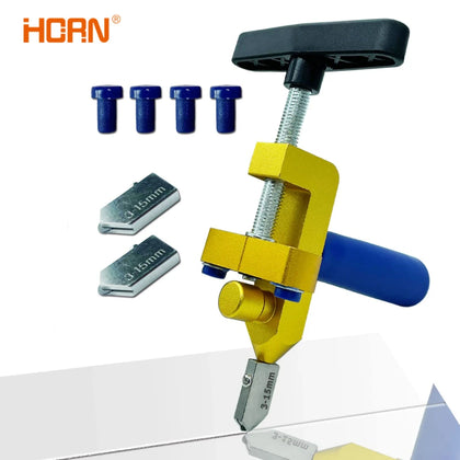 Kit profesional de tăiere a sticlei 2-în-1, aliaj de aluminiu durabil, operare manuală
