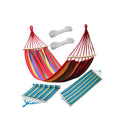 Hamac din Bumbac, 190x150 CM, Dublu, 150KG rezistenta, Distantiere Lemn, Rucsac Transport