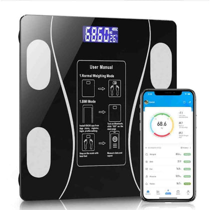Cantar Corporal de Baie, Ecran Digital Iulminat, Conexiune BlueTooth, 180kg