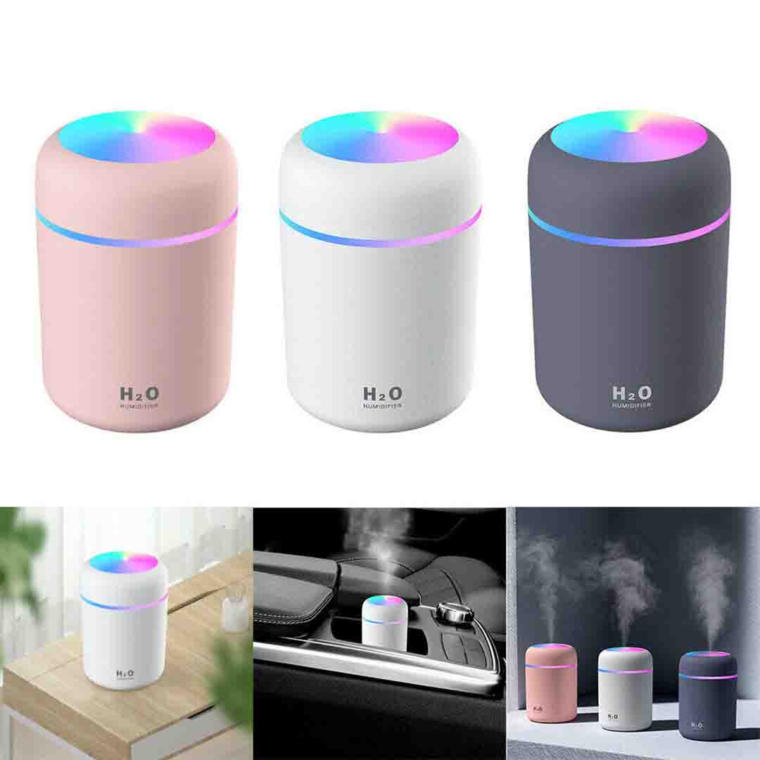 Umidificator, Diffuser pentru Casa, Birou sau Masina, LED, 300mL
