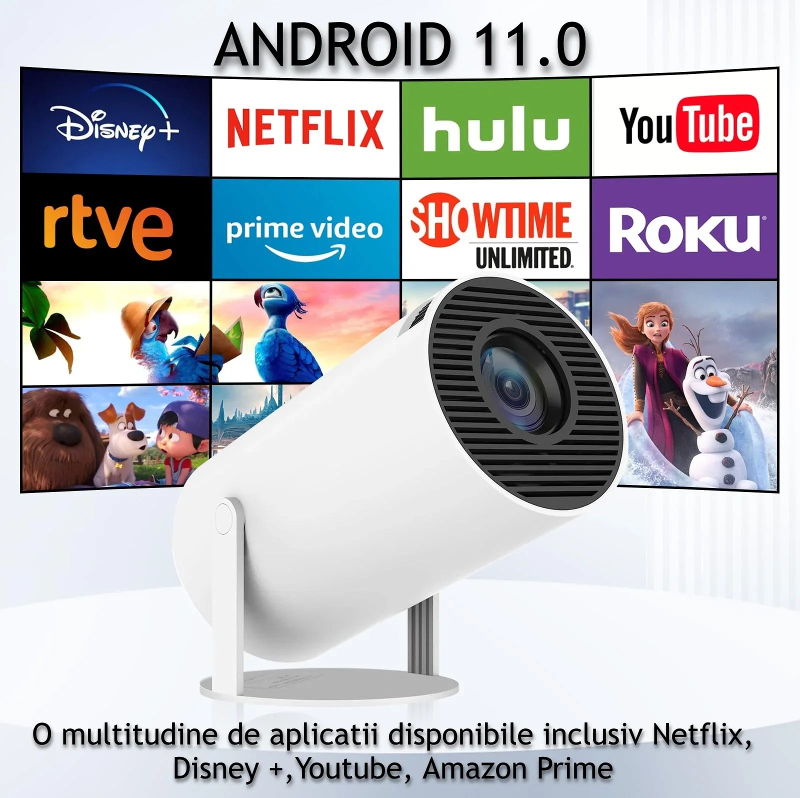 VideoProiector Portabil, proiectie din pc/telefon filme, muzica, evenimente sportive, HD