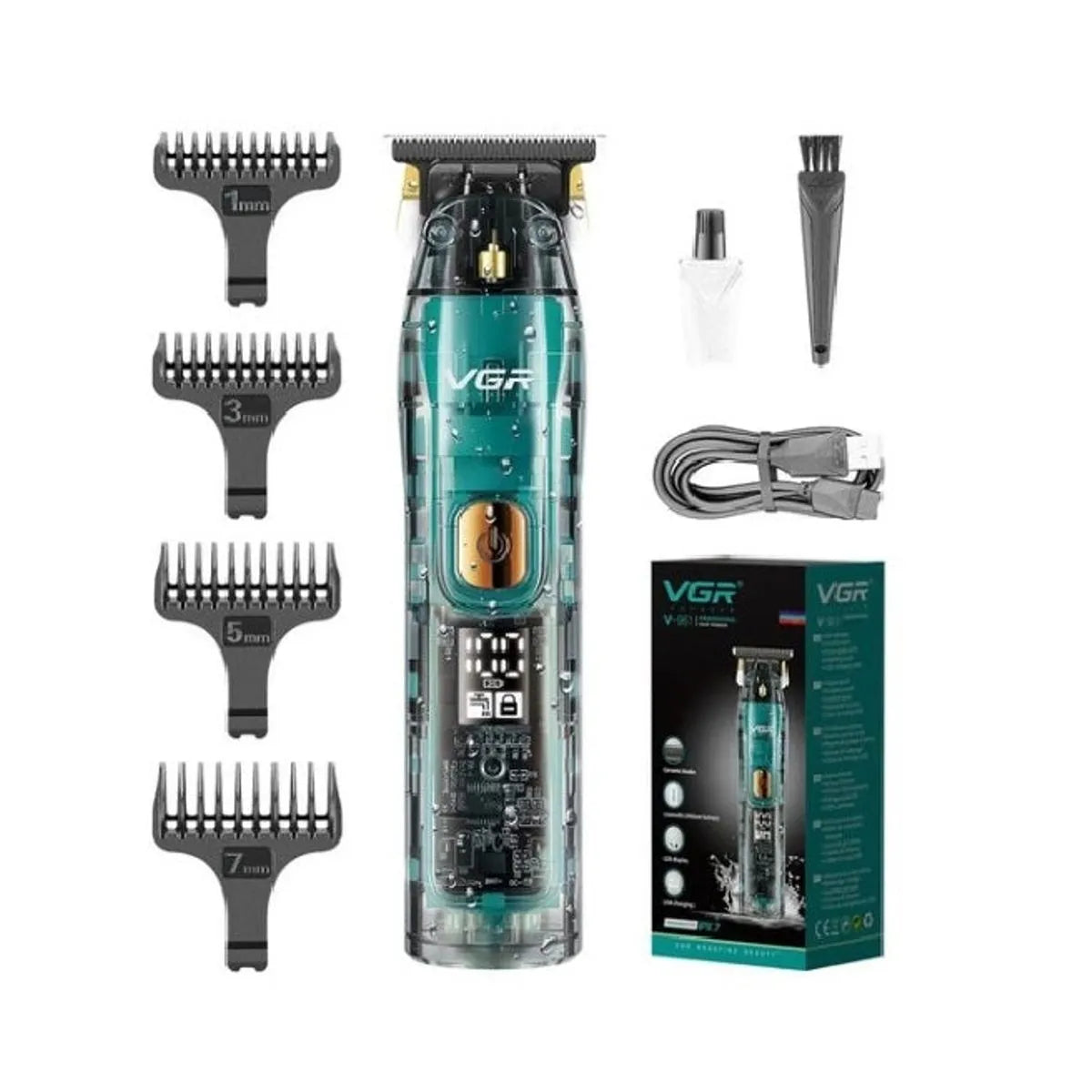 Aparat de tuns si trimmer profesional VGR V-961, fara fir, incarcare USB