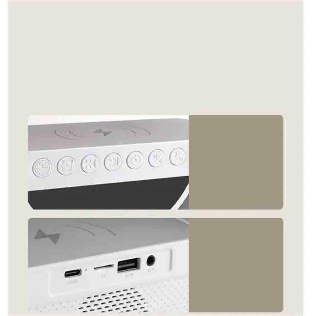 Boxa Bluetooth Multifunctionala 3 in 1, Lampa LED RGB, Boxa Bluetooth, Incarcator Telefon Wireless, Lumina RGB, Alb