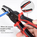 Cleste Multifunctional 5 in 1 – Patent, Taietor Cablu, Dezizolator, Cleste Sertizare si Foarfeca Tabla cu Cap Interschimbabil si Maner Ergonomic