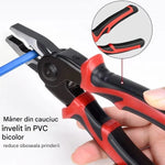 Cleste Multifunctional 5 in 1 – Patent, Taietor Cablu, Dezizolator, Cleste Sertizare si Foarfeca Tabla cu Cap Interschimbabil si Maner Ergonomic