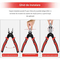 Cleste Multifunctional 5 in 1 – Patent, Taietor Cablu, Dezizolator, Cleste Sertizare si Foarfeca Tabla cu Cap Interschimbabil si Maner Ergonomic