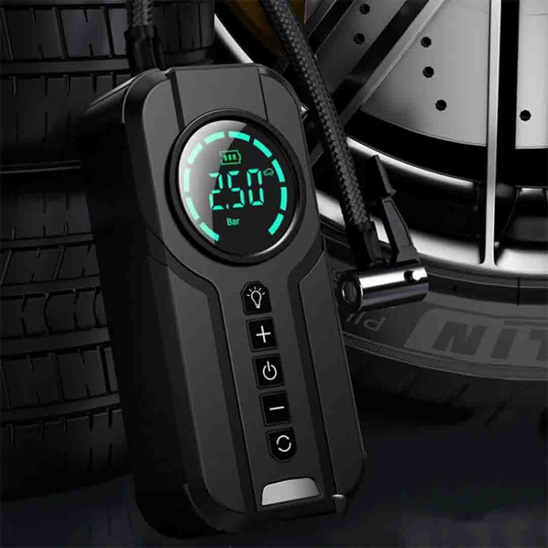 Compresor Auto Portabil, Pompa Inteligenta, 12V, Lanterna