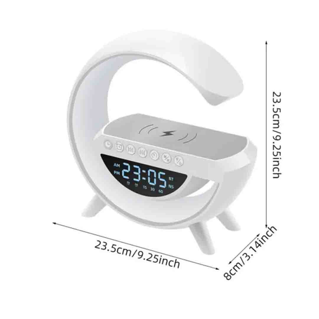 Boxa Bluetooth Multifunctionala 3 in 1, Lampa LED RGB, Boxa Bluetooth, Incarcator Telefon Wireless, Lumina RGB, Alb