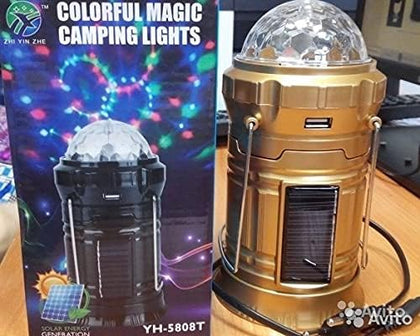 Felinar pliabil de camping cu o lampă disco