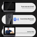 Sonerie video inteligenta Wireless, Ecran IPS 4.3 inch, Night Vision, Senzor IR, Interfon Video HD, 8MP, comunicare bidirectionala, unghi de vizualizare 170°, baterii incorporate