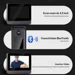 Sonerie video inteligenta Wireless, Ecran IPS 4.3 inch, Night Vision, Senzor IR, Interfon Video HD, 8MP, comunicare bidirectionala, unghi de vizualizare 170°, baterii incorporate