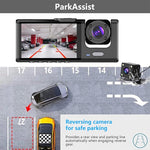 Cameră auto Kialloy, cameră auto cu 3 canale, cameră auto 1080P față și interior, cameră triplă, senzor G, parcare 24h, vedere nocturnă, înregistrare în buclă față-spate