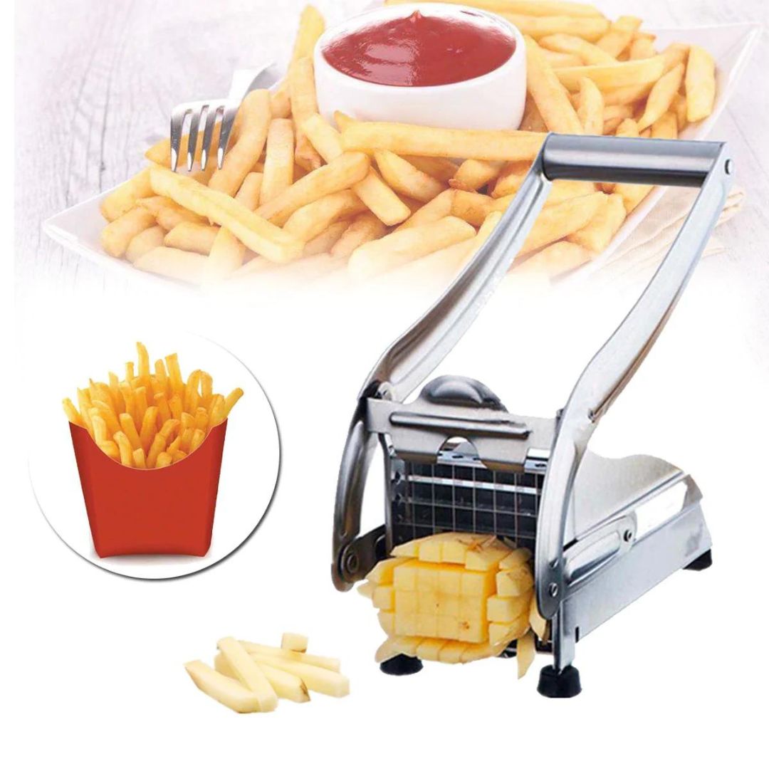 Aparat de Taiat Cartofi Pai si Legume, Inox, 2 Forme Diferite de Taiere