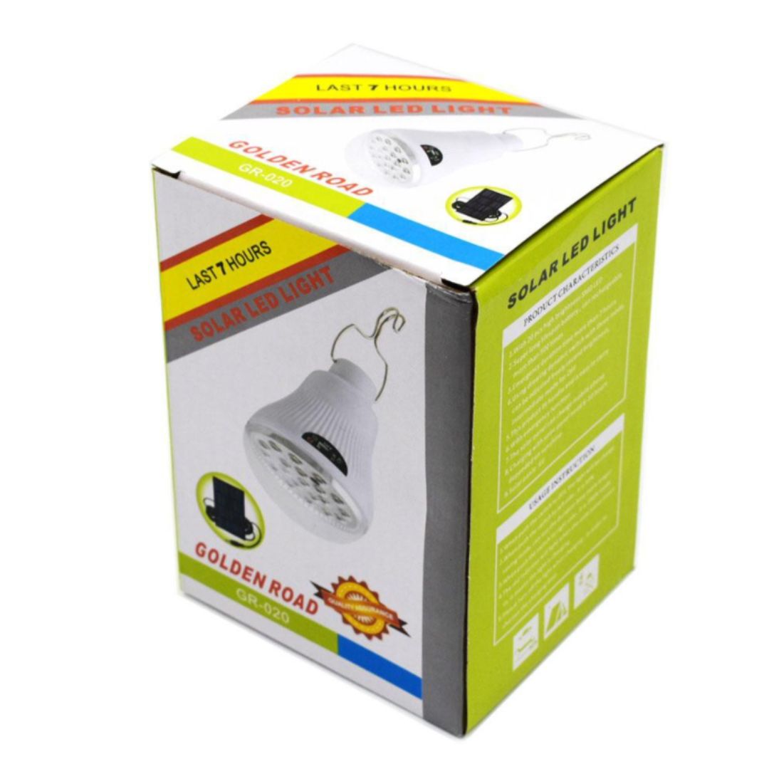 Bec cu LED-uri, Portabil cu Mini Panou Solar, Baterie Reincarcabila, 5W