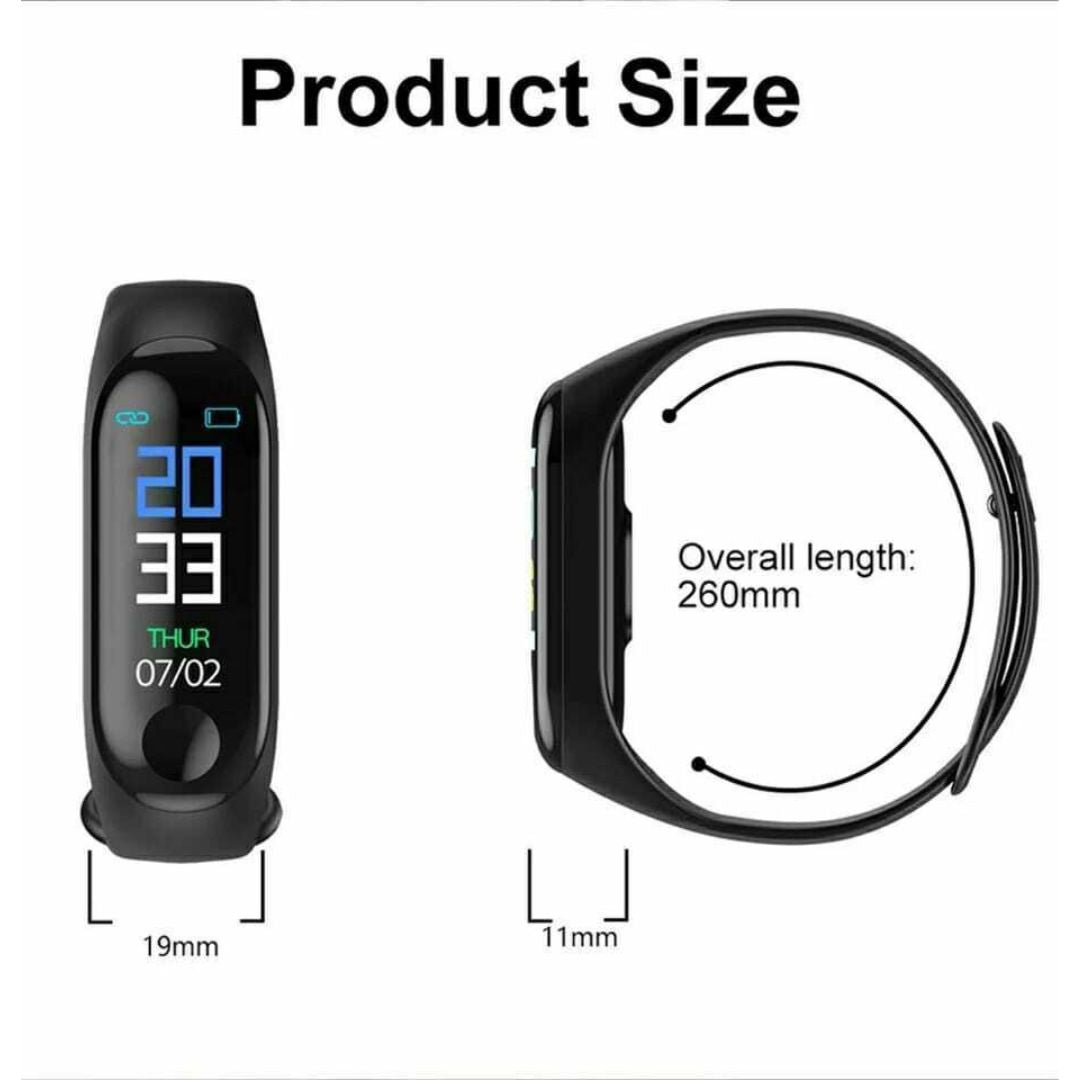 Bratara Fitness-Smart M4, ecran 0.86inch, Masurare Ritm Cardiac, Notificari, Bluetooth, Negru