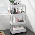 Raft/ Carucior organizator, slim, portabil cu 4 rafturi si roti