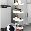 Raft/ Carucior organizator, slim, portabil cu 4 rafturi si roti
