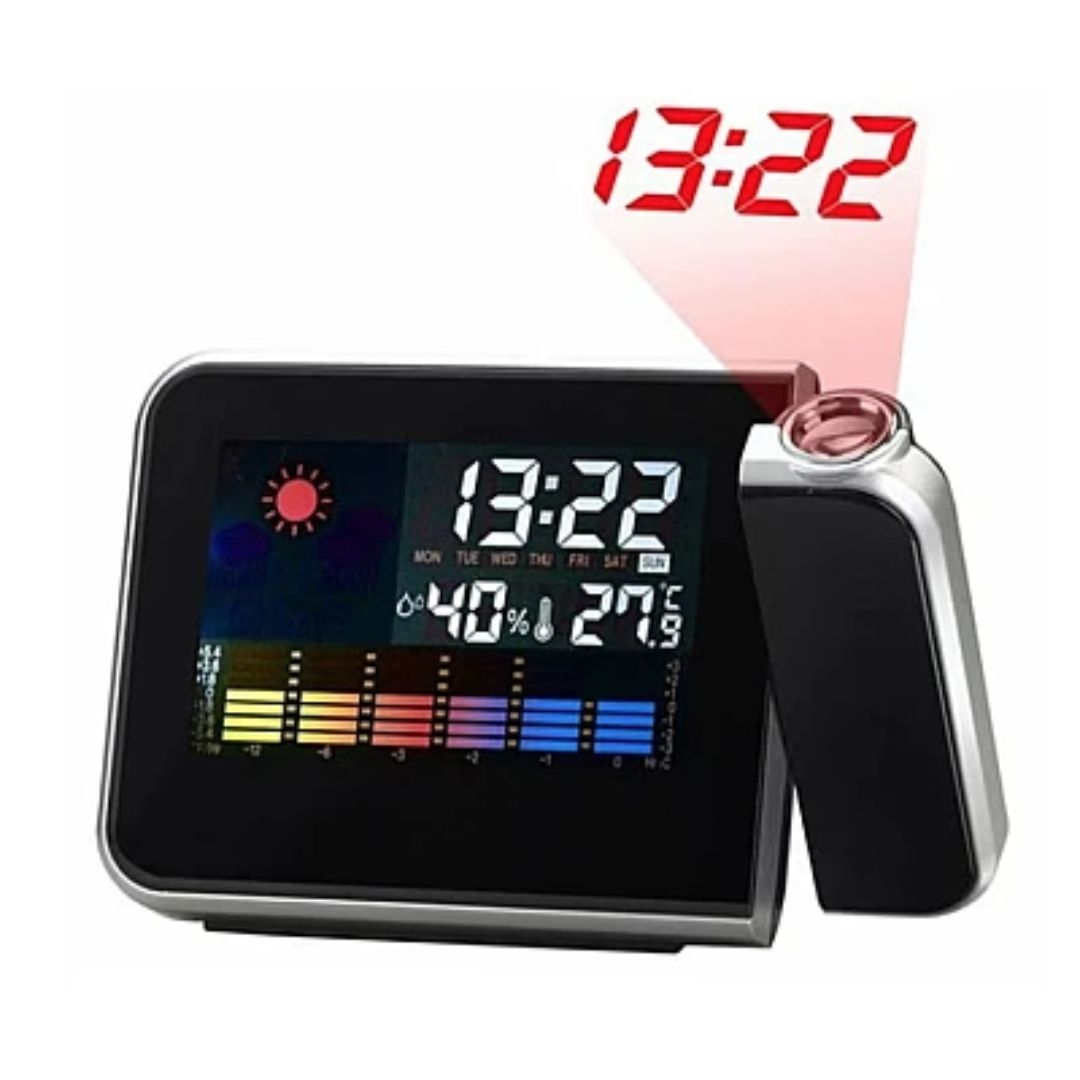 Ceas Electric, Calendar, Proiectie Ceas, LCD, Alarma, Ecran Color cu Iluminare