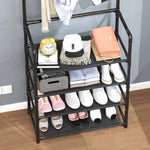 Cuier cu pantofar metalic cu 5 rafturi Asos, 60 cm x 26 cm x 170 cm, alb