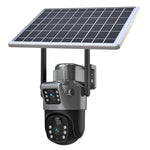 Camera De Supraveghere Cu Panou Solar,4G,Senzor De Miscare,Lentile Duble,4G HD 8MP