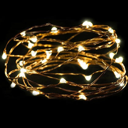 Ghirlanda luminoasa decorativa din Cupru 5m cu 50 LEDuri cu Baterii