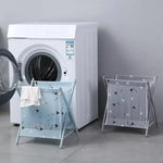 Cos pentru rufe pliabil, usor de depozitat, design creativ, imprimeu grafic, multicolor