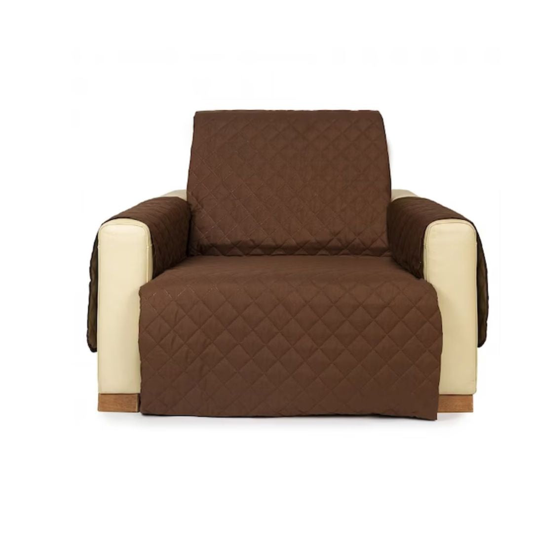 Husa SIKS textila fotoliu, reversibila, usor de intretinut, Bej-Maro