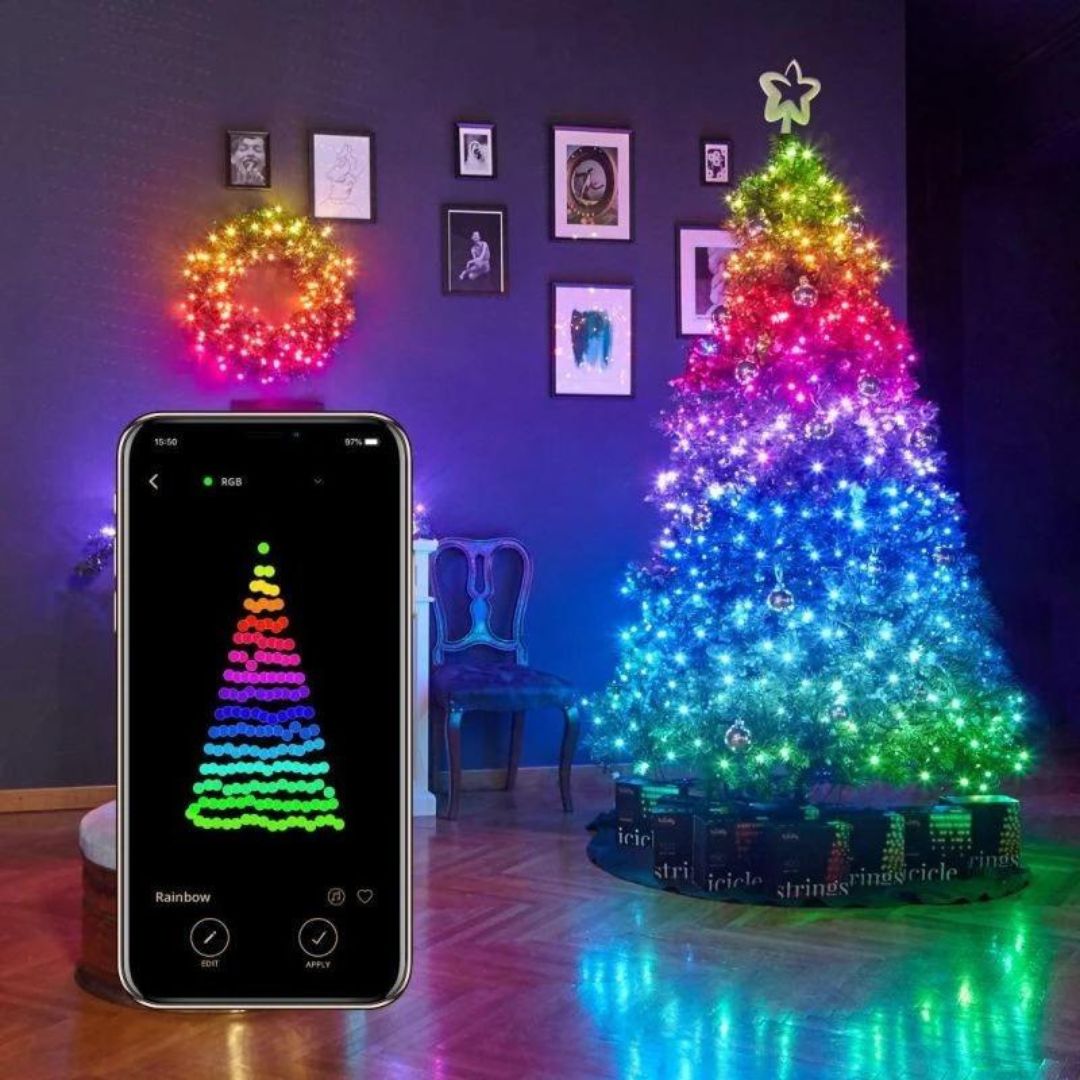 Instalatie Smart RGB Lungime 8m pentru Brad Craciun cu Aplicatie