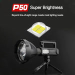 LANTERNA LED, REINCARCABILA, FUNCTIE POWERBANK, 4 MODURI ILUMINARE, TREPIED INCLUS, 5120