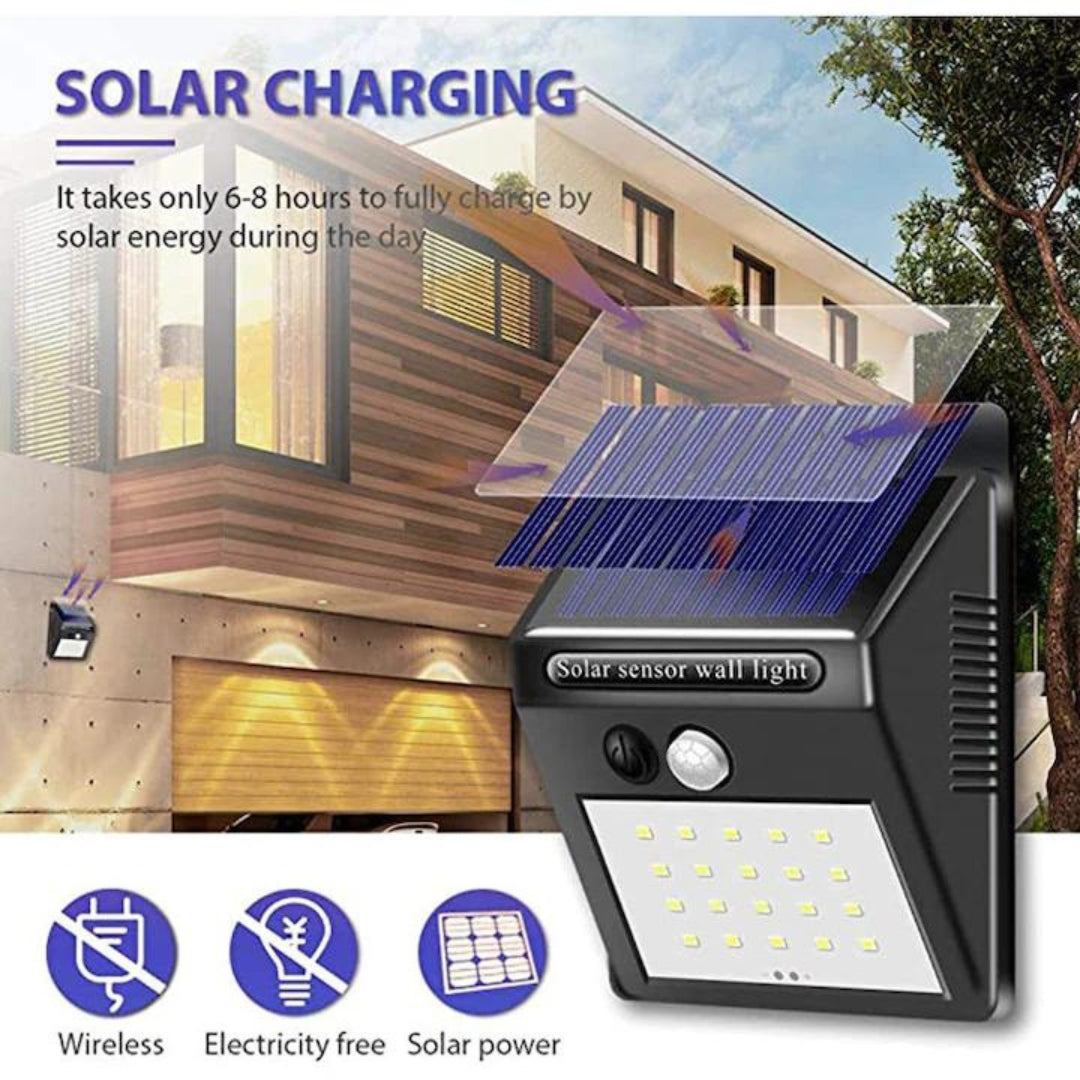 Lampa LED cu incarcare Solara si Senzor de Miscare - 20 Led