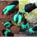 Manusi Gradina Rezistente la Apa cu Gheare pentru Sapare si Plantare, Gradinarit, 2 Bucati, Culoare Verde