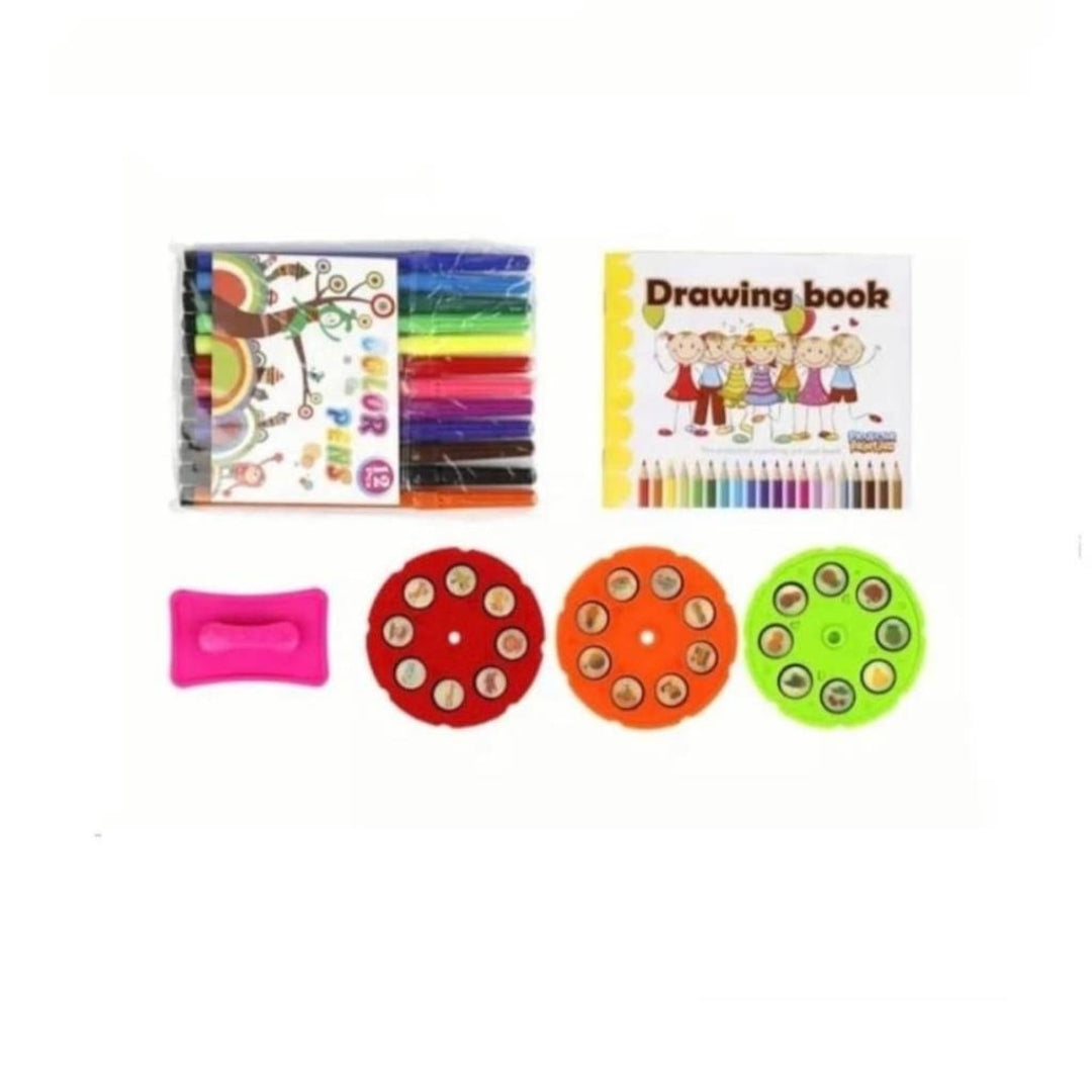Masă-Proiector de Desenat 24 Modele + Set Creioane + Șabloane desen