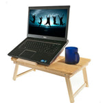 Masa pliabila din Lemn Bambus pentru laptop cu design Ergonomic