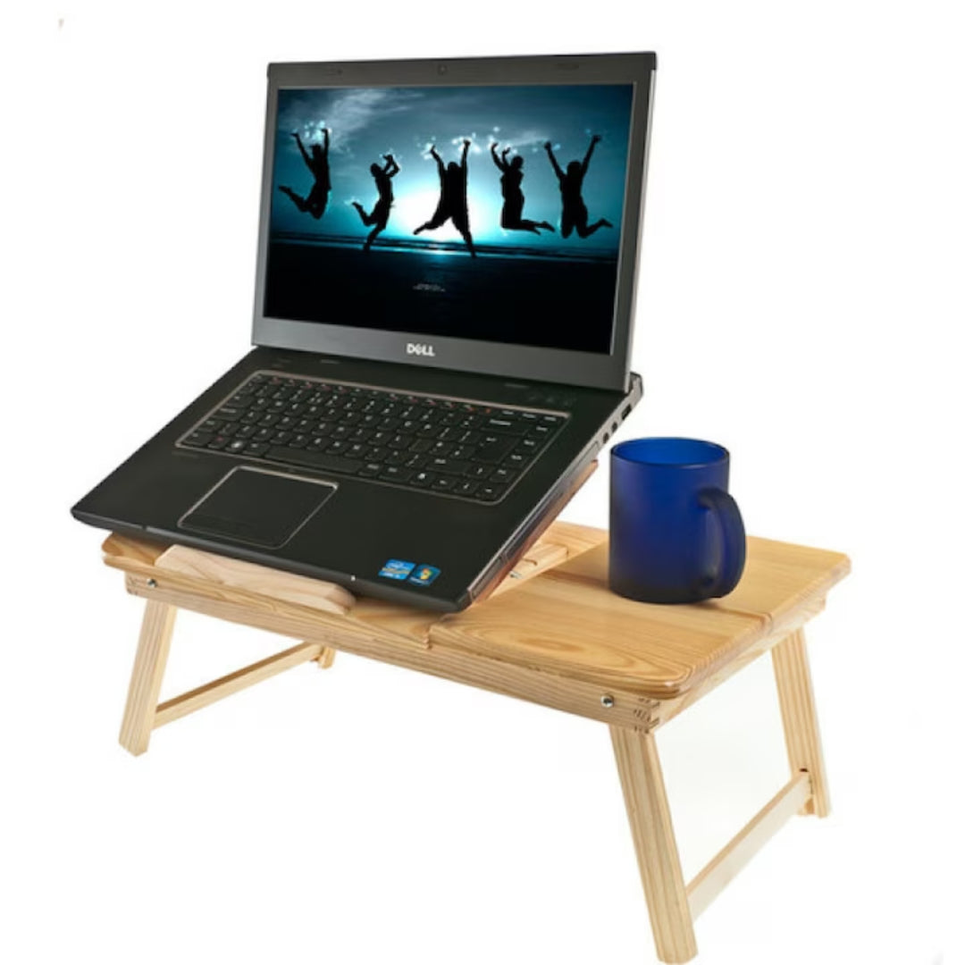 Masa pliabila din Lemn Bambus pentru laptop cu design Ergonomic