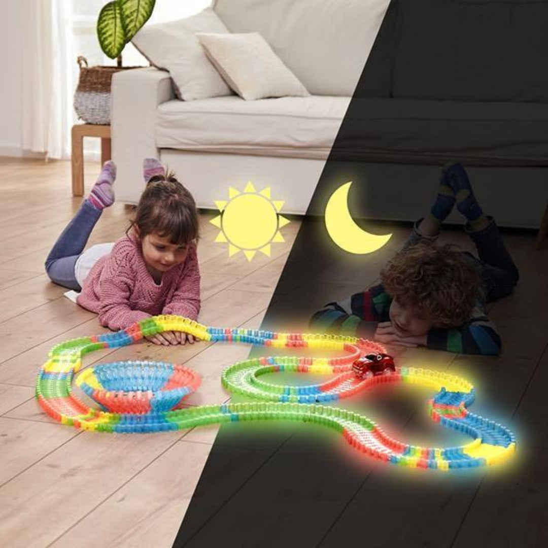 Mașinuță LED + Pistă Flexibilă 165 piese
