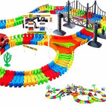 Mașinuță LED + Pistă Flexibilă 165 piese