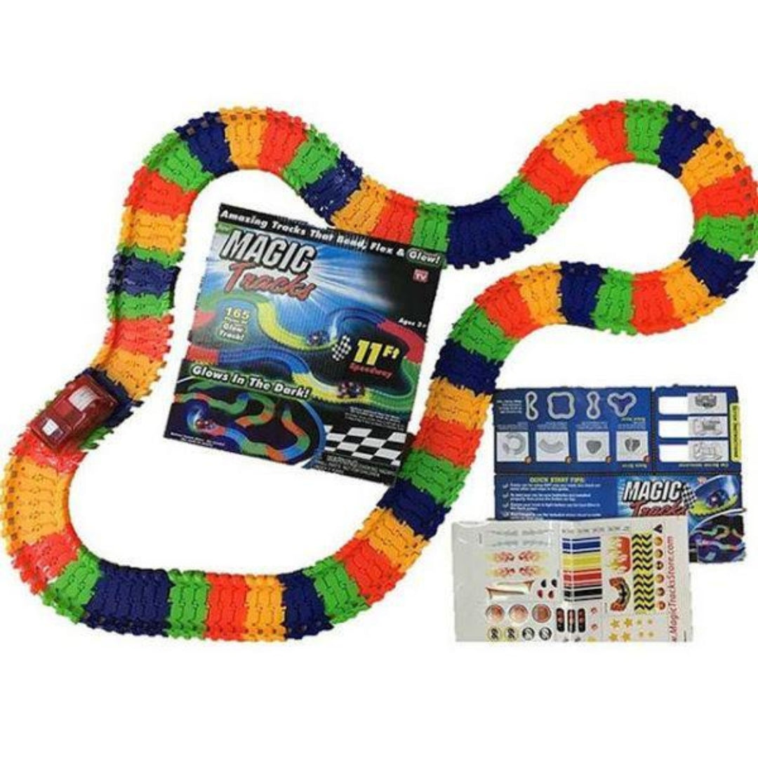 Mașinuță LED + Pistă Flexibilă 165 piese