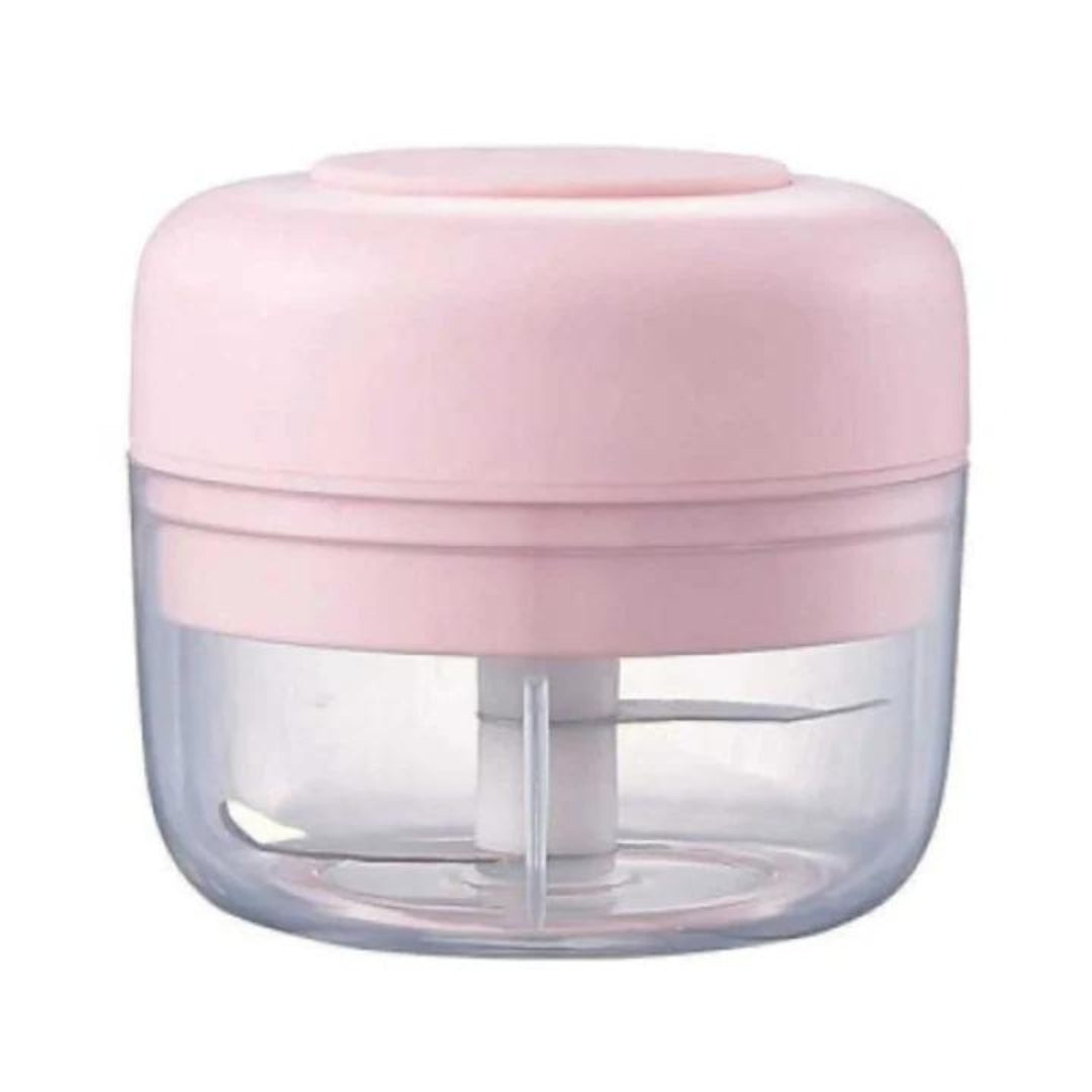 Mini tocator electric minichop, design elegant, 90x90x100 mm, reincarcabil, usb inclus, 2 lame