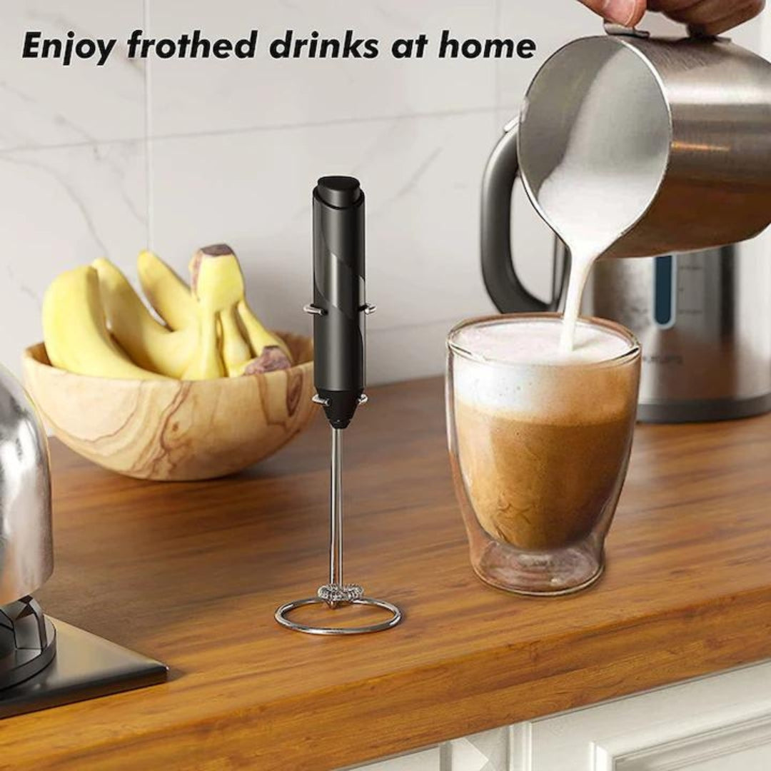 Mixer spuma de lapte negru cu stand vertical ideal