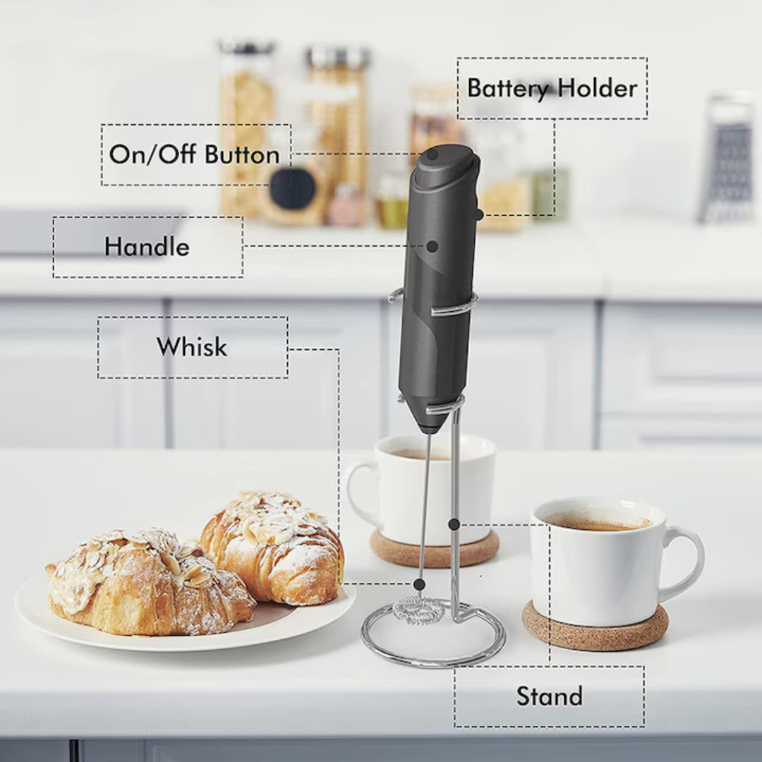 Mixer spuma de lapte negru cu stand vertical ideal